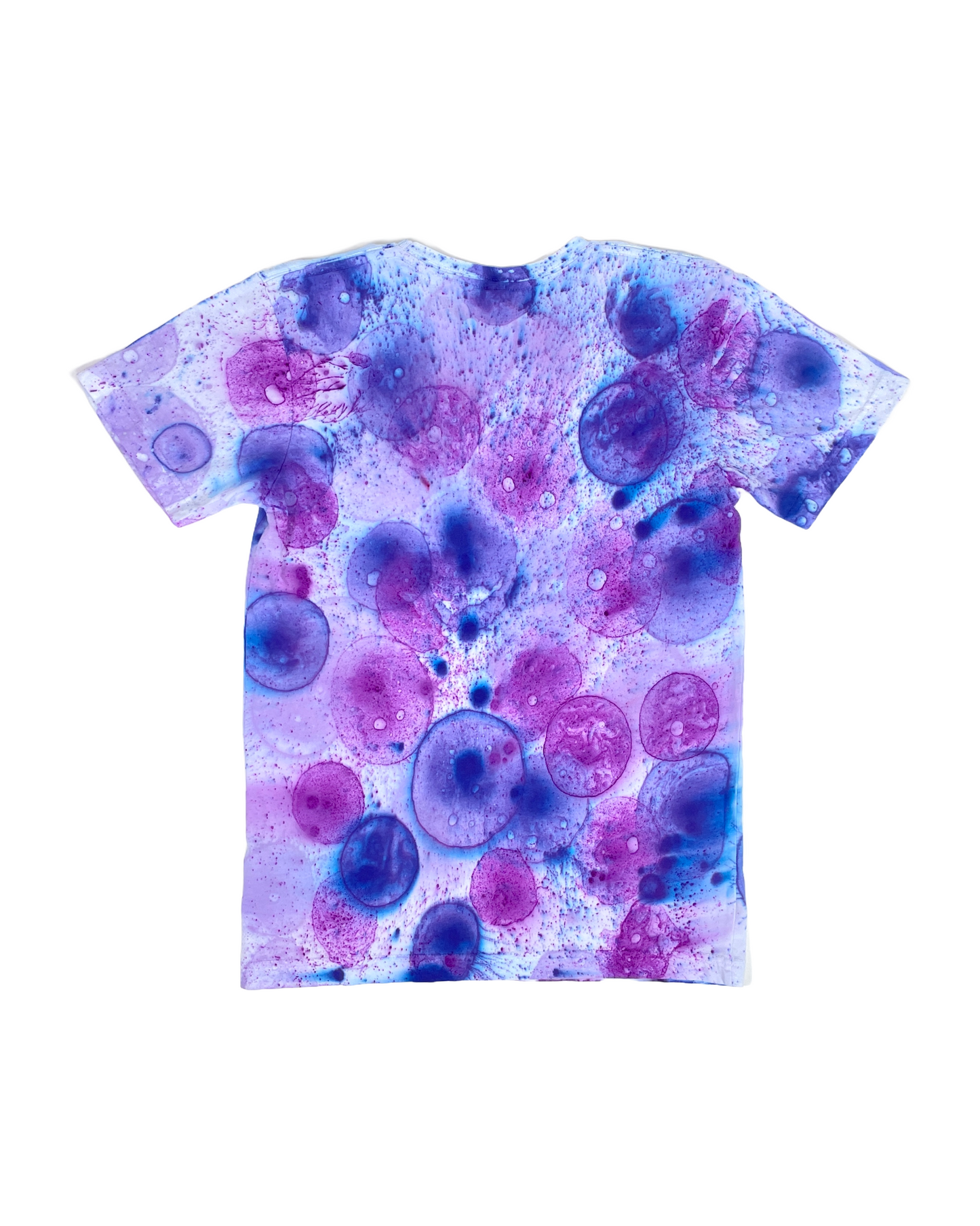 Multi-Color Magenta, Lavender, Blue-Violet Bubble Dyed T-Shirt