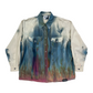 Blue, Green, Pink Long Sleeve Gravity Ice-Dye Button Down