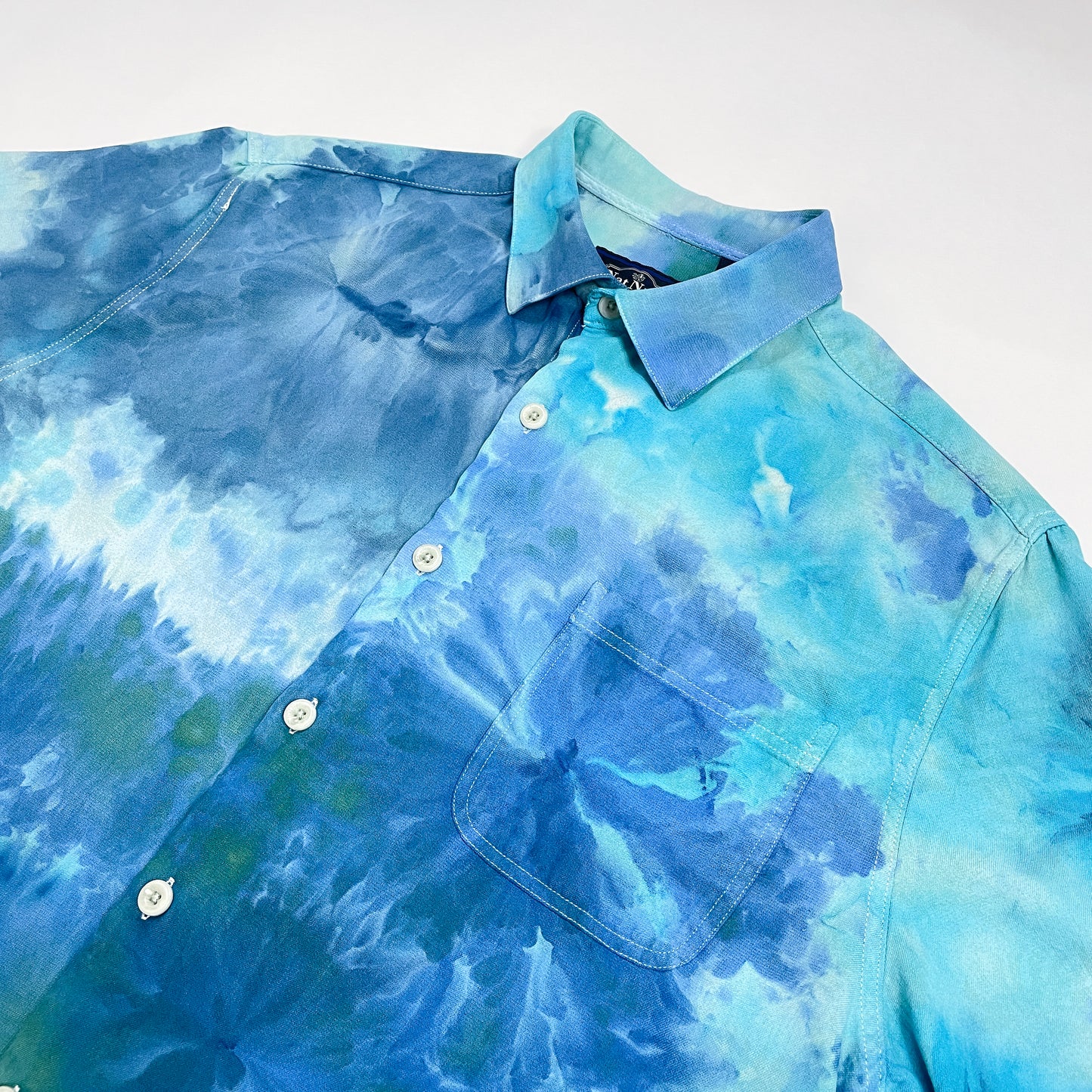 Blue Poppy Hand-Dyed Button-Down