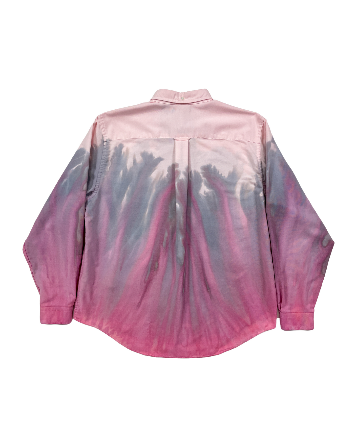 Pink, Gray Long Sleeve Gravity Ice-Dye Button Down