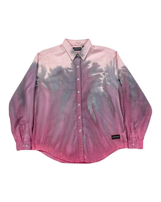 Pink, Gray Long Sleeve Gravity Ice-Dye Button Down