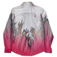 Pink Flames Long Sleeve Gravity Ice-Dye Button Down