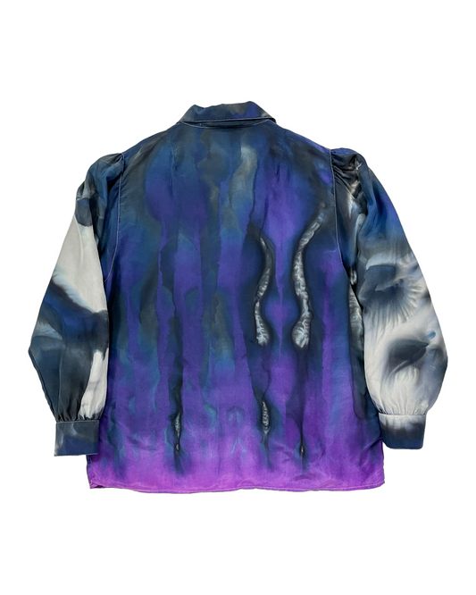 Purple Long Sleeve Gravity Ice-Dye Button Down