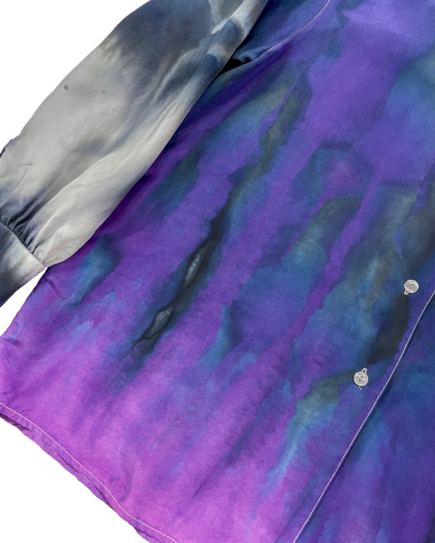 Purple Long Sleeve Gravity Ice-Dye Button Down