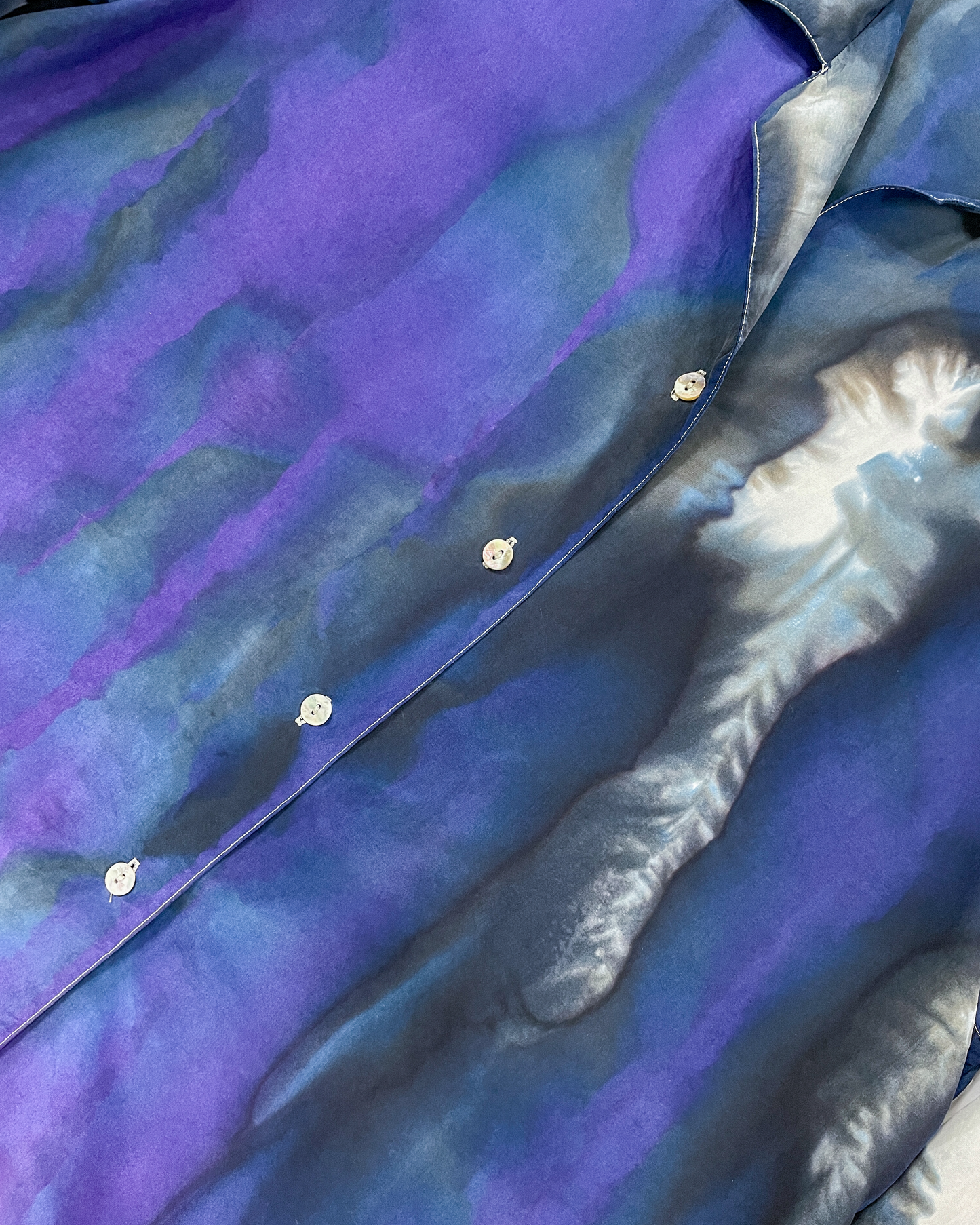 Purple Long Sleeve Gravity Ice-Dye Button Down