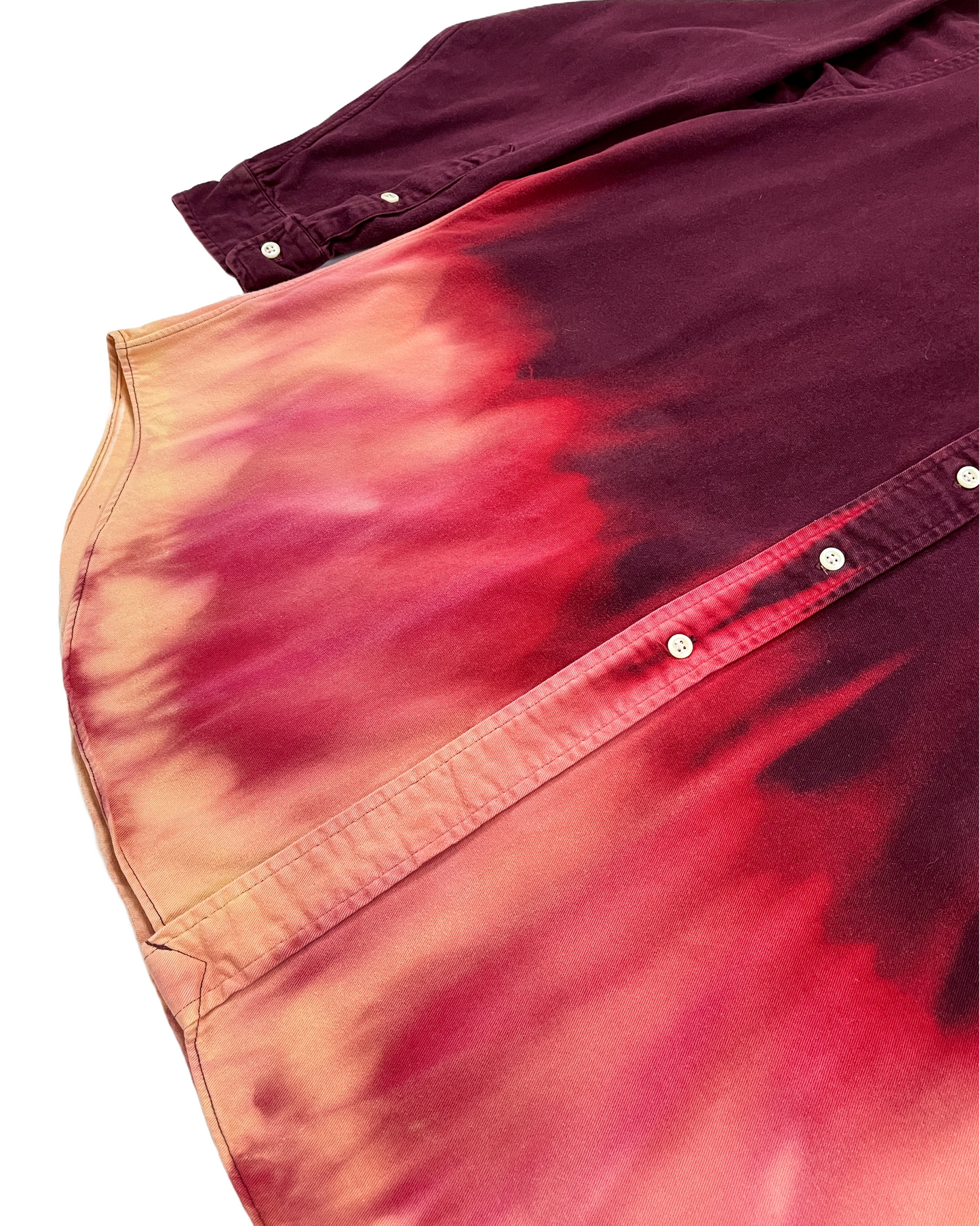 Long Sleeve Gravity Bleach Ice-Dye Button Down