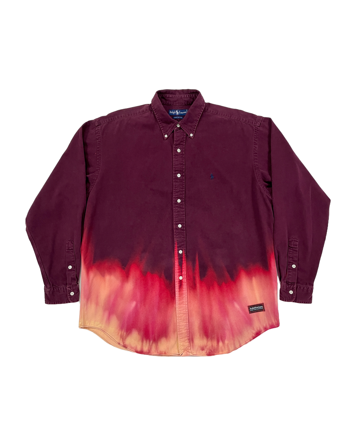 Long Sleeve Gravity Bleach Ice-Dye Button Down