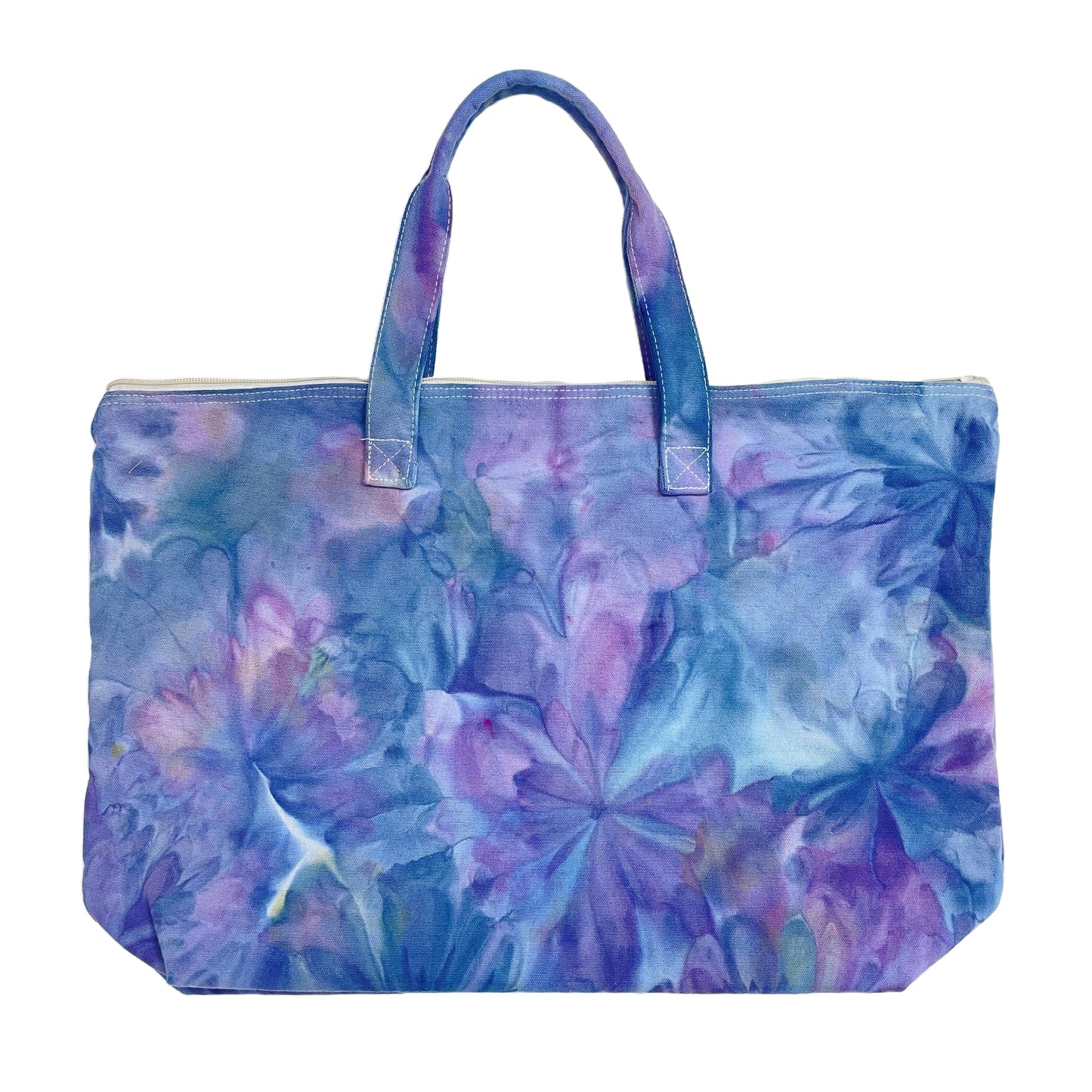 Violet Flowers Hand-Dyed Tote Bag