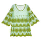 Sheer Green Lace Hand-Dyed Cover-up