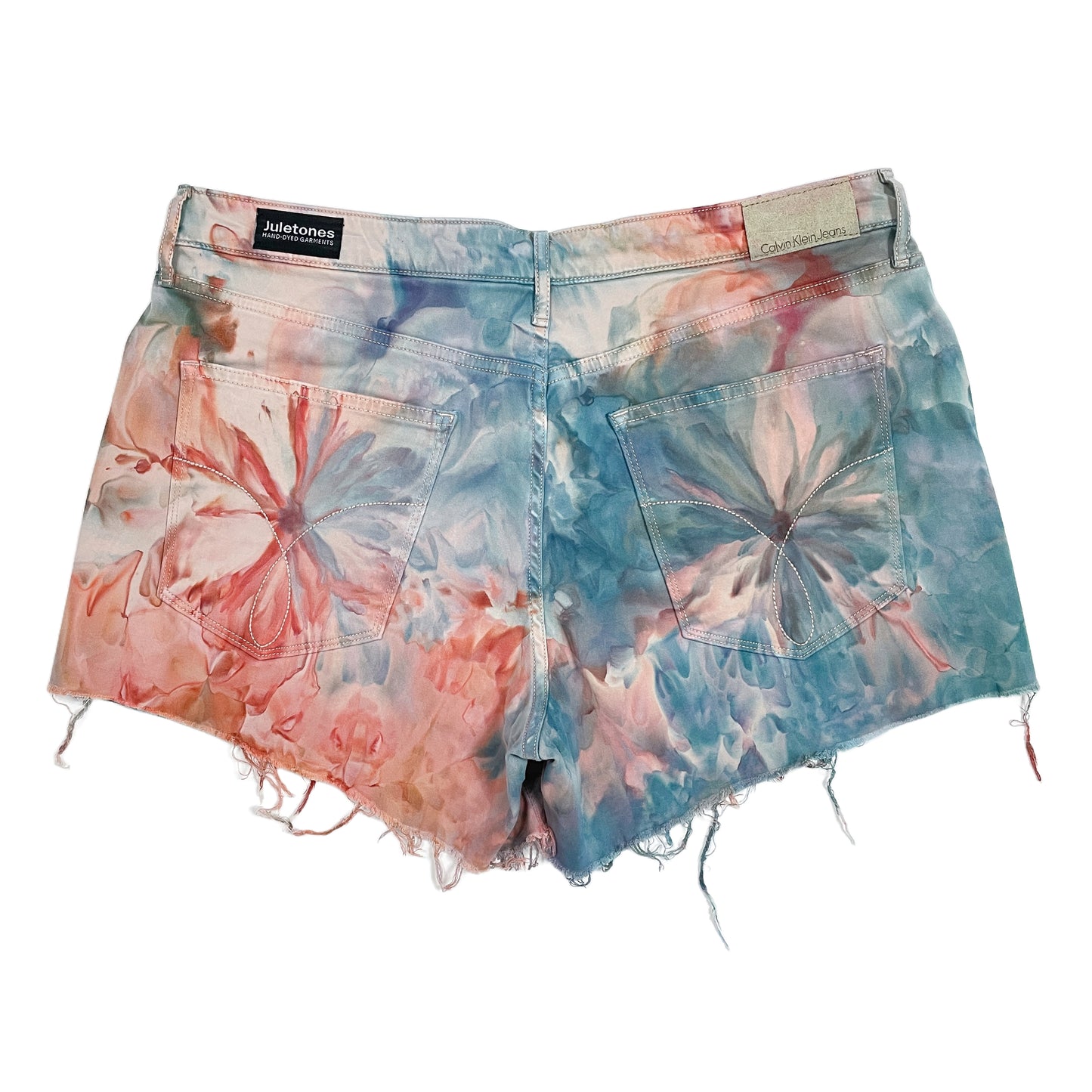 Peach Dahlia Hand-Dyed Shorts