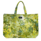 Green Flowers Hand-Dyed Tote Bag