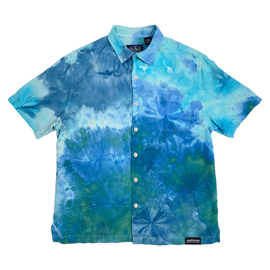 Blue Poppy Hand-Dyed Button-Down