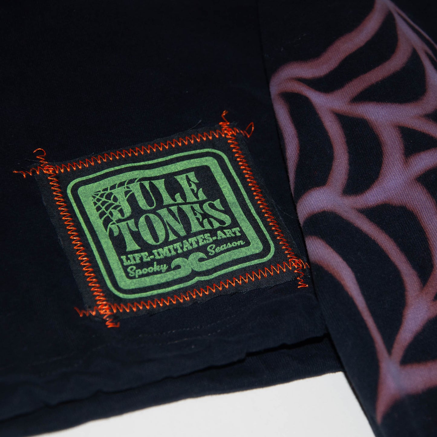 Purple Split-Dye Spiderweb Cropped Hoodie