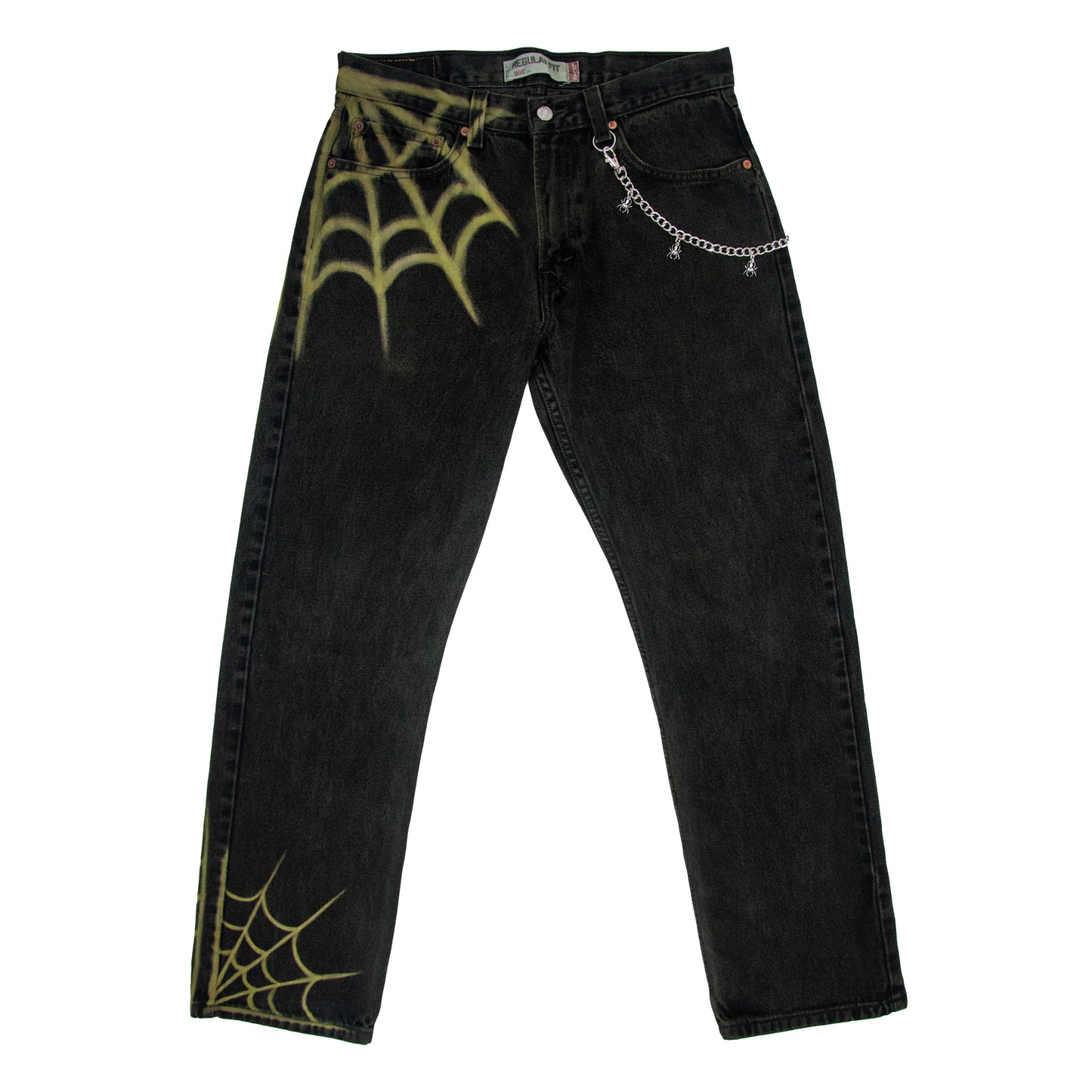 Green Spiderweb Jeans