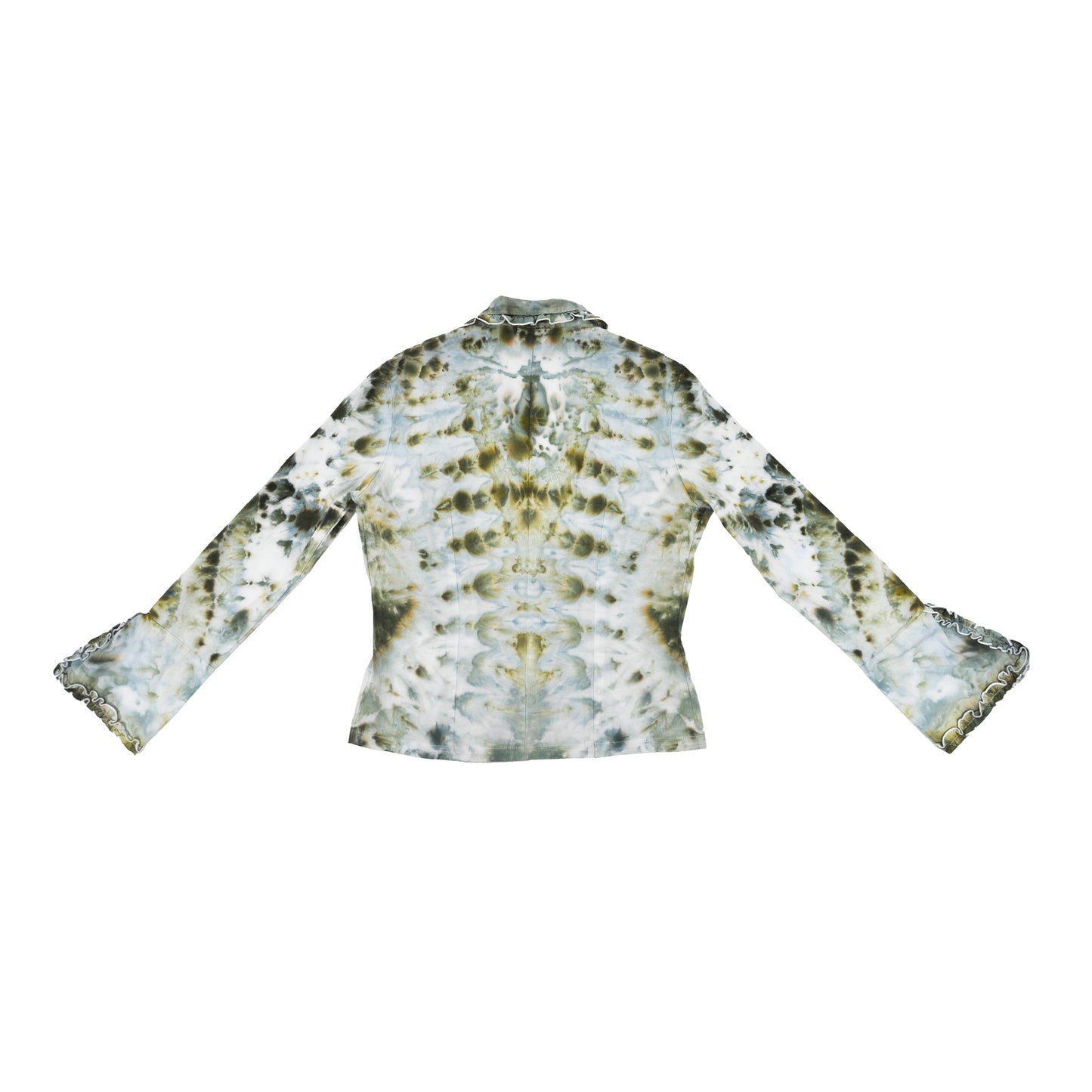 Ice Dyed Lace Up Blouse