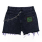 Purple Spiderweb Denim Shorts