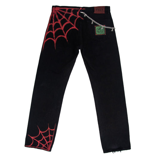 Red Spiderweb Jeans